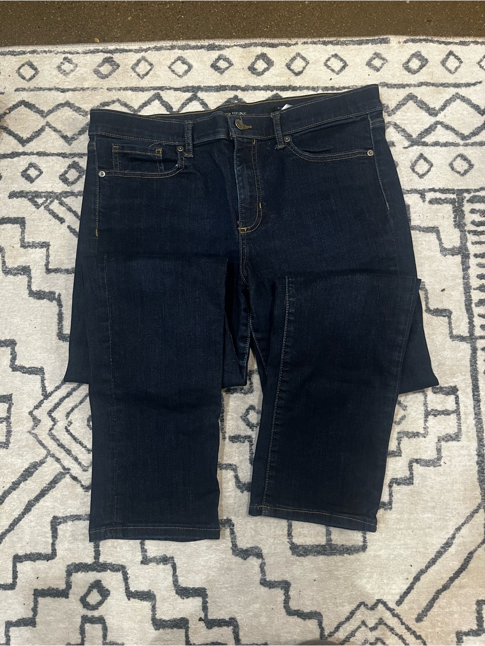 Banana Republic Dark Blue Cropped Straight Jeans